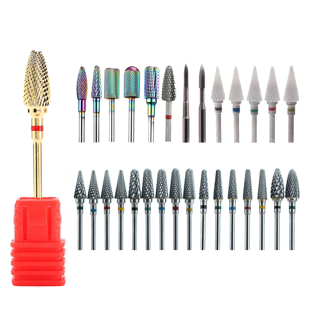 1pc de carburo de tungsteno de uñas broca fresadora cortador Bits pedicura manicura para cutícula eliminar archivos equipo de arte para uñas