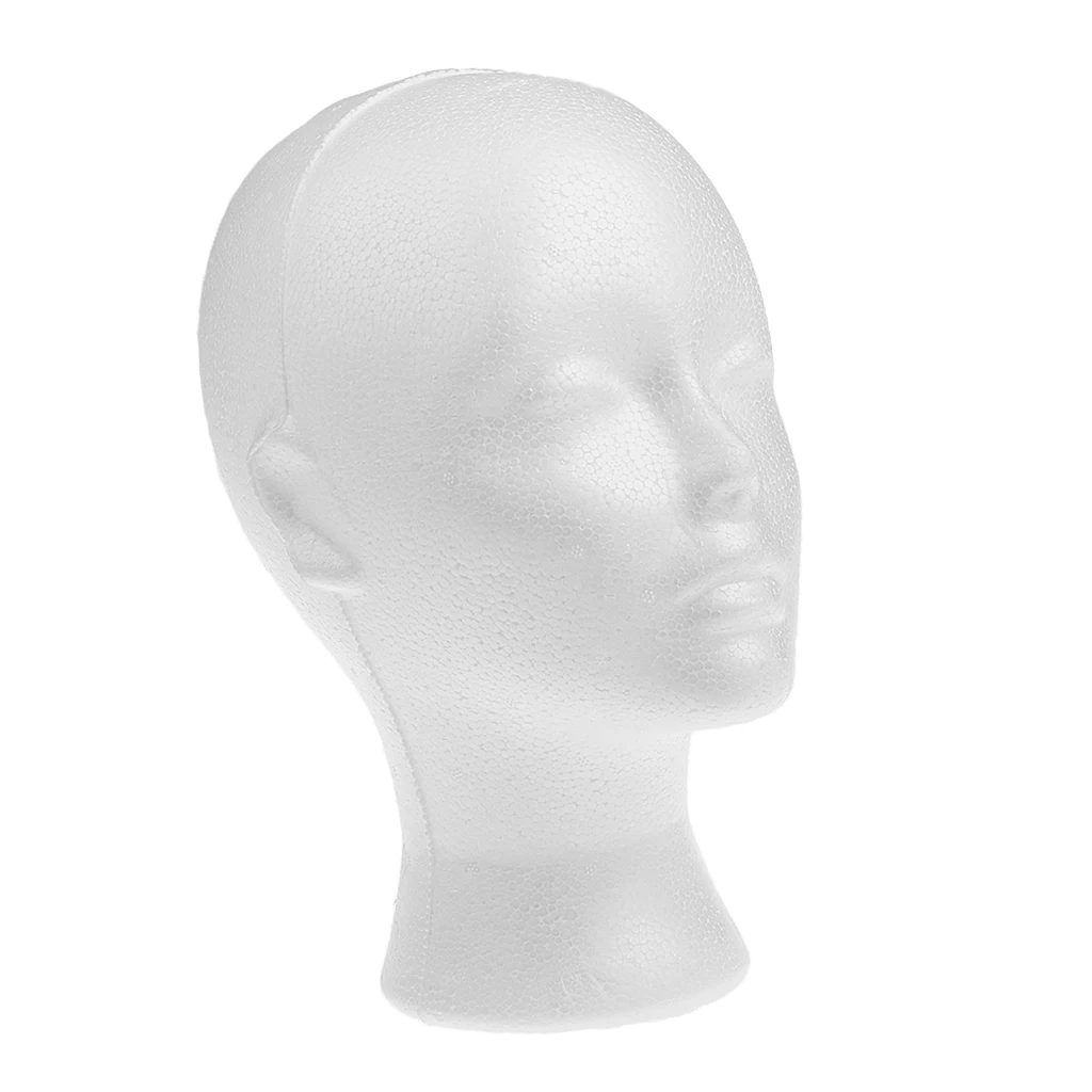 Female Foam Mannequin Head Model Hat Wig Display Stand Rack white
