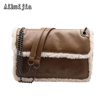 

2020 New Women Shoulder Bag High Quality Plush Edge Leather Messenger Bag Designer Fashion Chain Handbag Luxury Travel Clutch