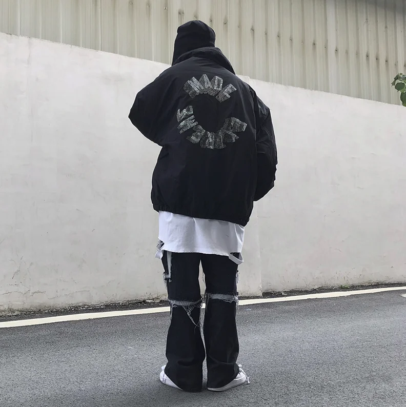 Хип хоп мужские толстые парки с капюшоном Уличная Повседневная Теплая стеганая куртка Пальто Harajuku ветровка 3D бриллианты буквы Топы
