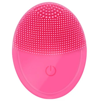 

Electric Silicone Facial Cleansing Instrument Face Washing Brush Ultrasonic Vibration Massage Facial Pore Cleaner Beauty Tool