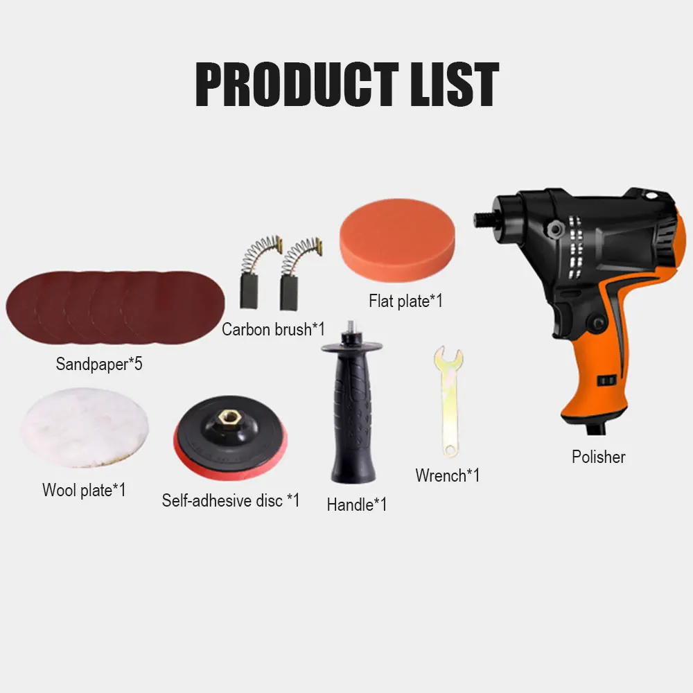 Electric Car Polisher Machine 220V 500-3500rpm 600W Auto Polishing Machine 6 Speed Sander Polish Waxing Tools Car Accessories