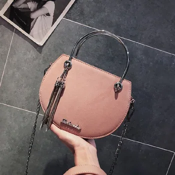 

Crossbody 2019 new slanting shoulder bag shoulder saddle bag metal tassel chain women's bag