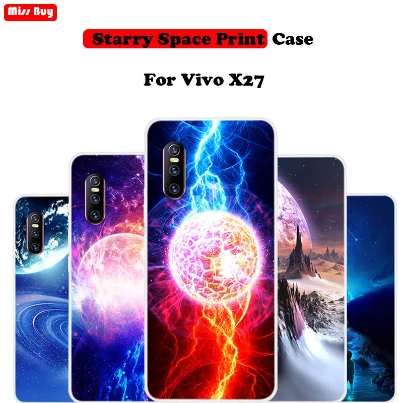 6 39 &quotдля Vivo X27 чехол силиконовый ультра тонкий звездное небо космический Принт