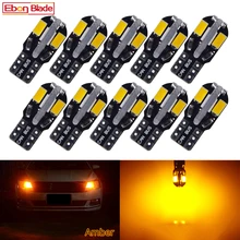 10Pcs T10 Led Canbus W5W Led Bulb 168 194 Car Interior Lights Signal Lamp Dome Reading License Plate Light Auto 12V Amber Orange