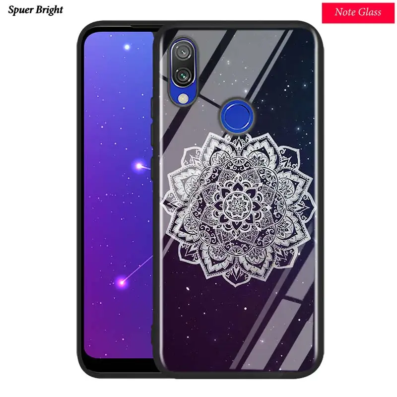 Черная глянцевая крышка Мандала йоги для Xiaomi Redmi Примечание 8 7 6 5 4X4 K20 Pro 7A 6A 6 S2 5A плюс Чехол для телефона