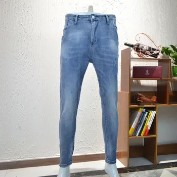 

2019 Men Jeans Elastic Force Feet Pants Green Trend