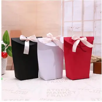 

10pcs ribbon wedding gift boxes watch/tie gift box solid color high-end holiday gift box candy Package Birthday Party Favor Bags