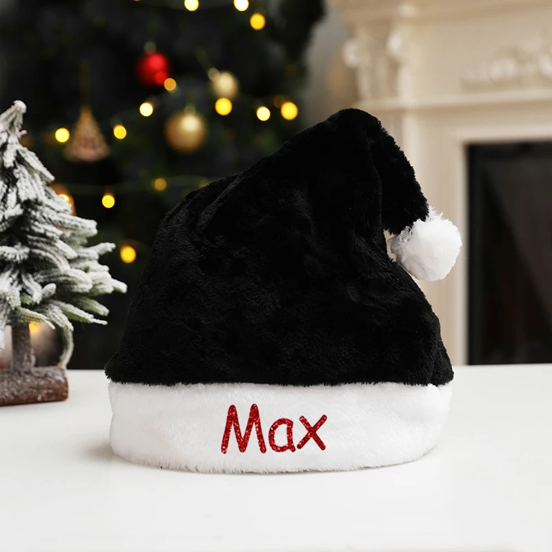 Personalized Christmas Hat Santa Hat Royal Blue Name Stocking Cap Christmas Party Matching Family Santa Hats