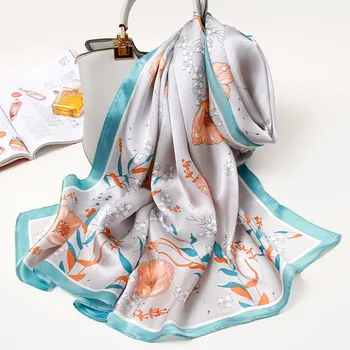 

Women 100% Real Silk Scarf Brand 2020 Hangzhou Natural Silk Shawls,Wraps Foulard Femme Printed Echarpe Wraps Silk Scarves Long