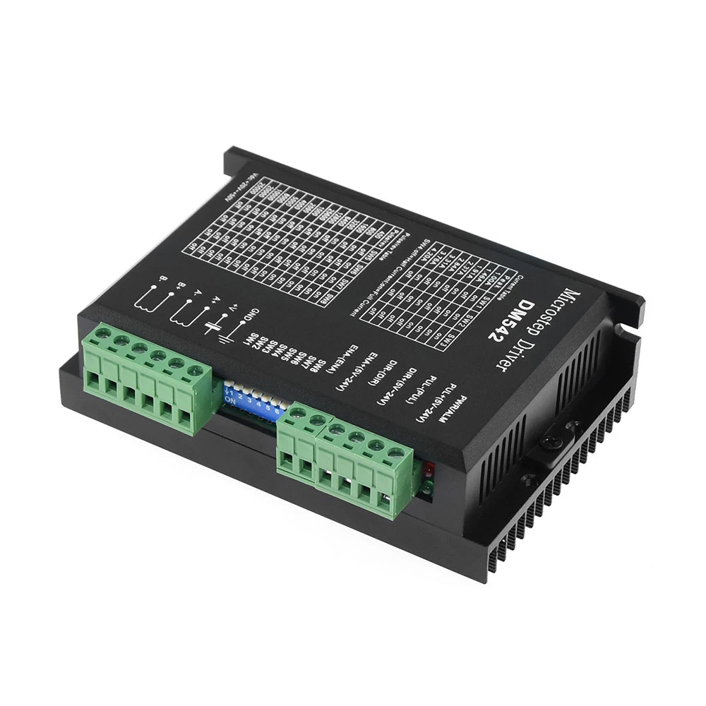 

DM542 Stepper Motor Controller 2-phase Digital Stepper Motor Driver 18-48 VDC Max. 4.2A for 57 86 Series Motor.