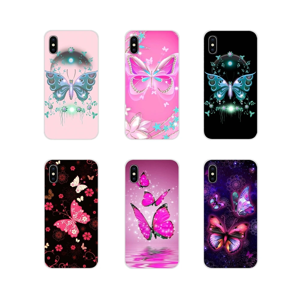 Aquarela Бабочка розовые аксессуары чехлы для телефонов Чехлы Samsung Galaxy S2 S3 S4 S5 Mini S6 S7