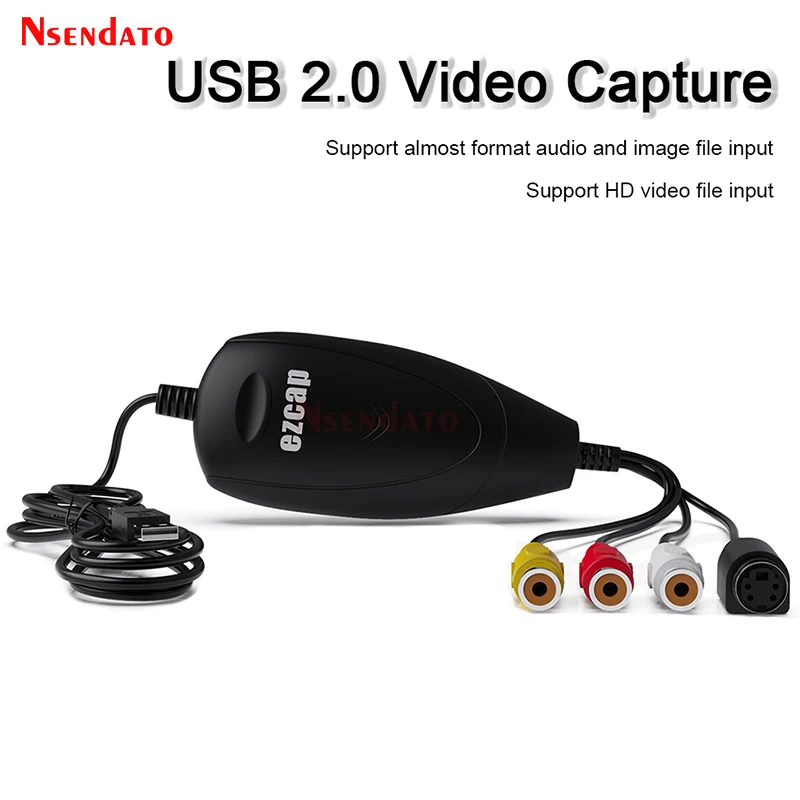 Ezcap172 USB 2.0 Audio Video Grabber Capture Card Convert Analog Video for VHS 8mm Video Recorder Camcorder DVD for Win 7/8/10