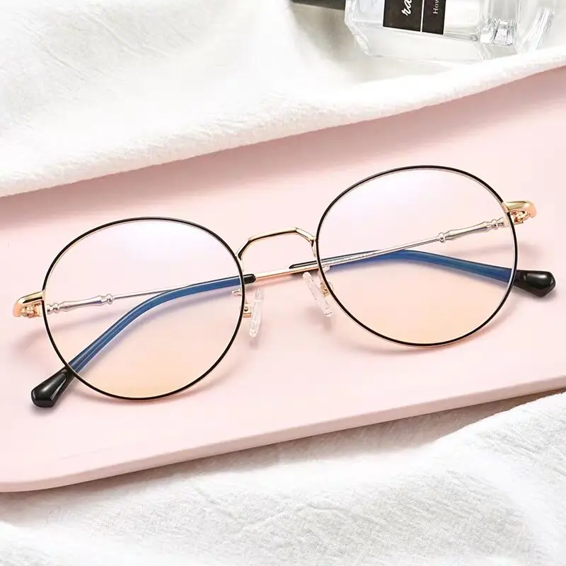 

30003 Retro circular spectacle frames for men and women with flat lens sunglasses