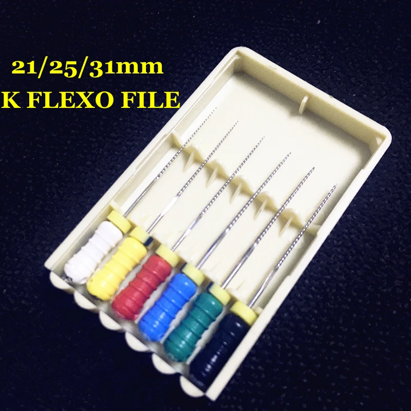 10 упаковок Зубной K FLEXOFILE файлы 21/25/31 мм флексографские принтеры файл Эндодонтический корневого канала эндо файлы к
