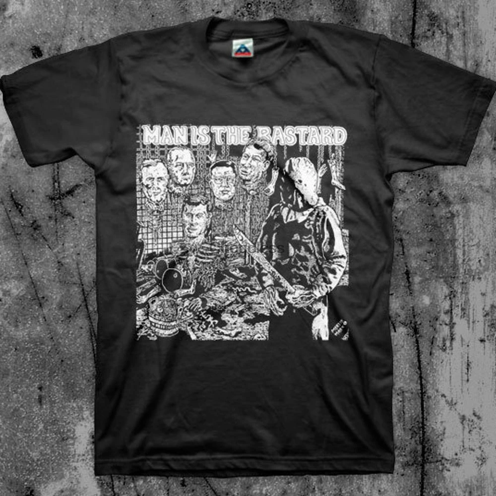 Man Is The Bastard t shirt powerviolence band(2) AliExpress