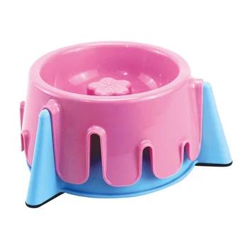 

Adjustable Height Drinking Fashion Dogs Home Durable Portable Cats Lovely Cake Shape Slow Food Bowl Feeding Tool Pet Supply