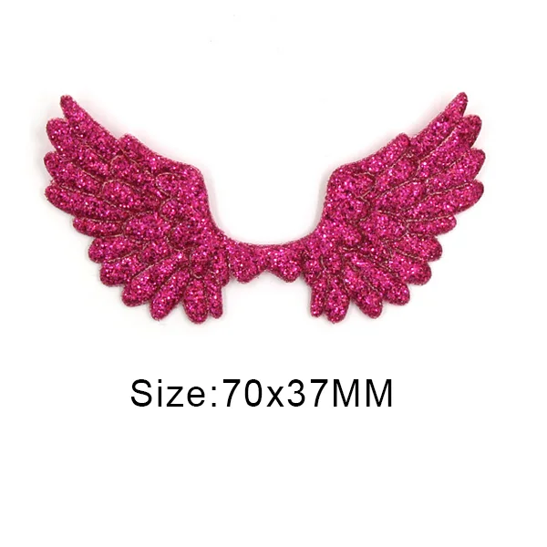 Rose Big Wing 20 шт. блестящих порошковых пластырей для одежды крылья ангела, швейные Пластыри для головных уборов, аксессуары ручной работы, тканевые наклейки - Цвет: Rose Big Wing