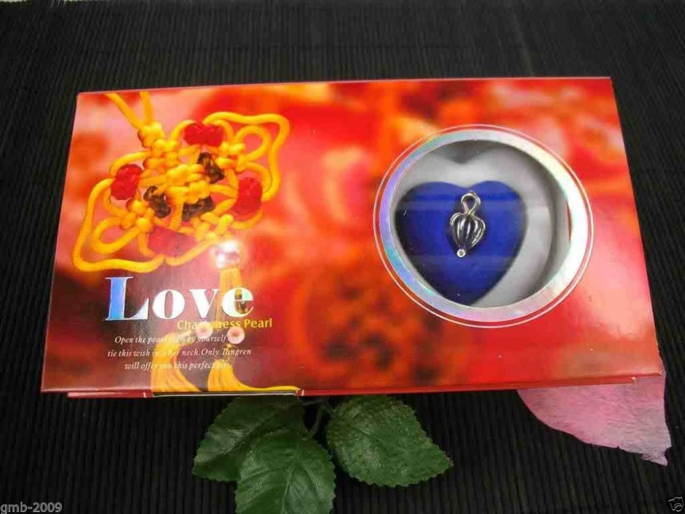Caja de nudos chinos amor deseo perla Oyster gota colgante collar|Collares de energía| - AliExpress