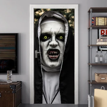 

Halloween Horror Door Stickers 3D Vampires Tooth Art Wall Sticker Scary Halloween Party Props Home Decor LAD-sale