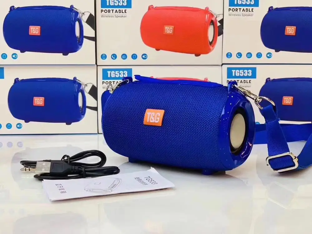 TG533 blue TWS 1+ 1 Bluetooth динамик портативный открытый перезаряжаемый мини беспроводной динамик s Саундбар сабвуфер громкий динамик TFMP3 Встроенный микрофон - Цвет: TG533 blue