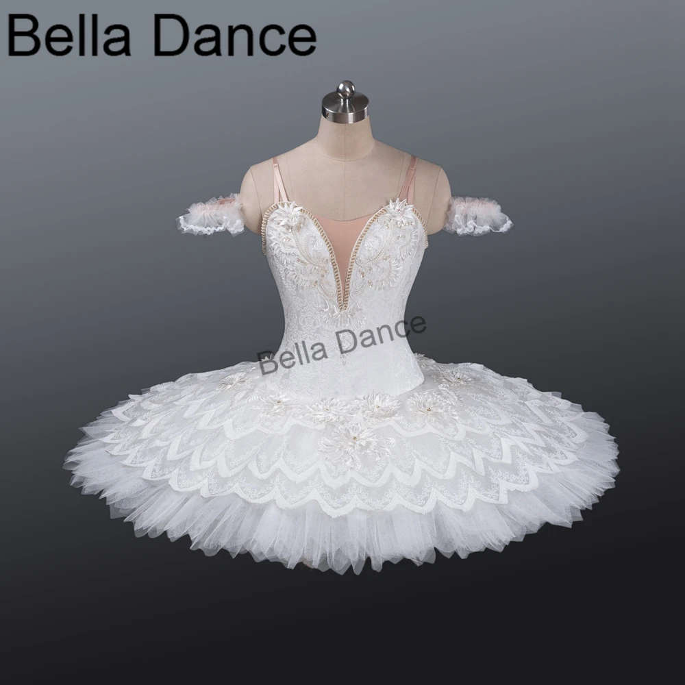 White Swan Sleeping Beauty YAGP Comeptition Professional Ballet Tutu Women Platter Pancake Costume Stage Tutu BT9120