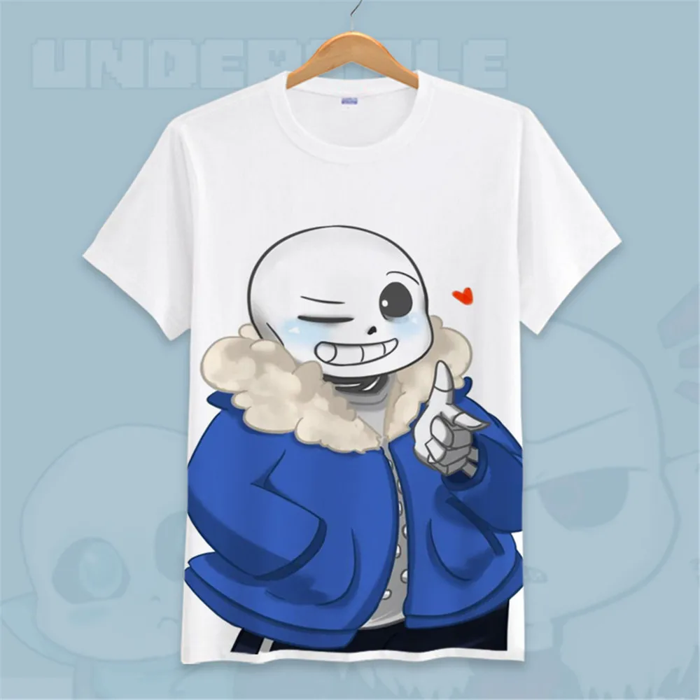 Игра «Undertale» футболка с коротким рукавом Undertale sans and papyrus футболка для подростков череп brother аниме одежда подарок Топ футболки