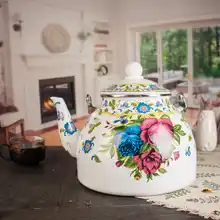 Эмалированный чайник для здоровья, газовый чайник для индукционной плиты, домашний Горячий чайник, большая емкость, кувшин, эмалированный чайник для воды, графин, кемпинг, чай