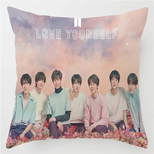 16 Bangtan boys мультяшная Подушка CoverPrint Подушка Чехол птица полиэстер хлопок BT-21Throw наволочка для подушки, декоративная для Офис - Цвет: 16