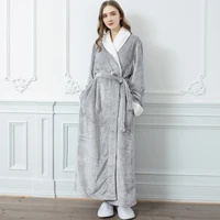 Women Fur Robe Gray