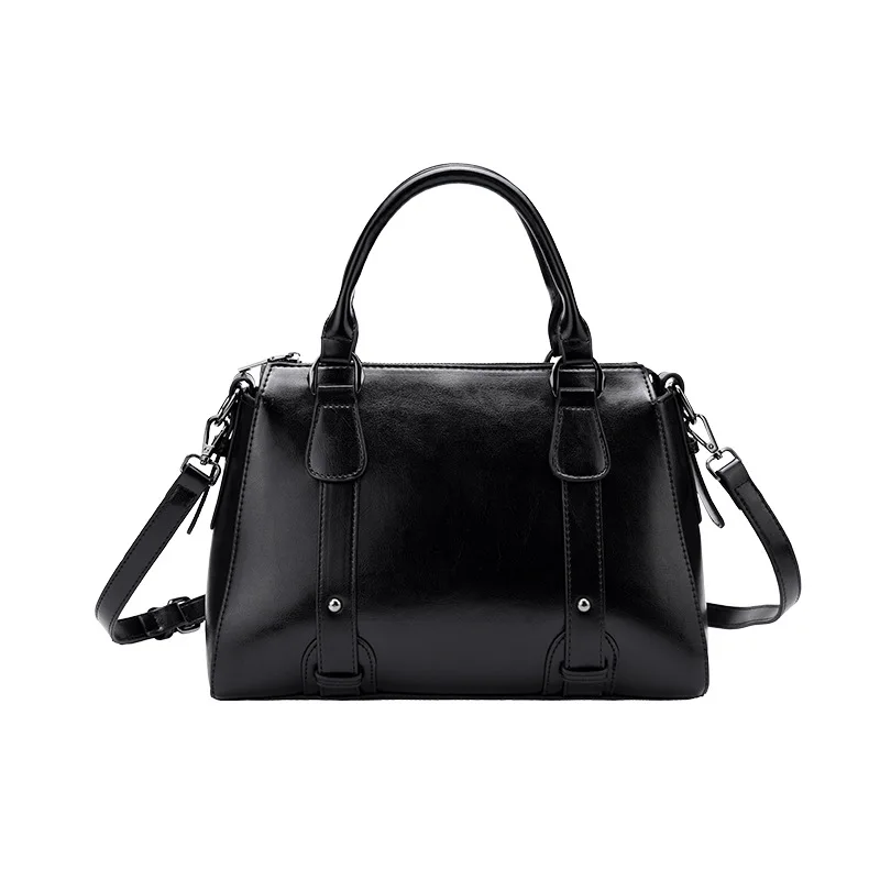 Shoulder Bag Leather Handbags Diagonal Shoulder Bag Ladies Bag Handbag - Цвет: Черный