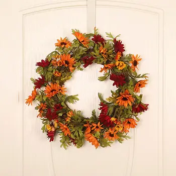 

Artificial Wreath Lifelike Durable Sunflower Decoration Garland Pendant for Easter Thanksgiving Day