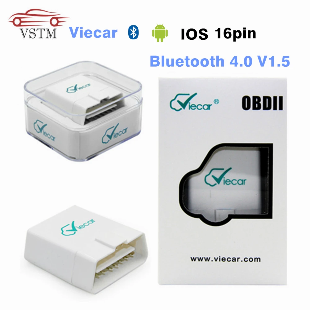 Viecar ELM327 V1.5 Bluetooth 4,0 для Android/IOS/PC OBD2 диагностический сканер инструмент ELM 327 1,5 OBDII считыватель кодов
