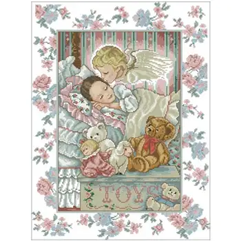 

Girl has a good dream patterns Counted Cross Stitch 11CT 14CT18CT DIY Chinese Cross Stitch Kits Embroidery Needlework Sets