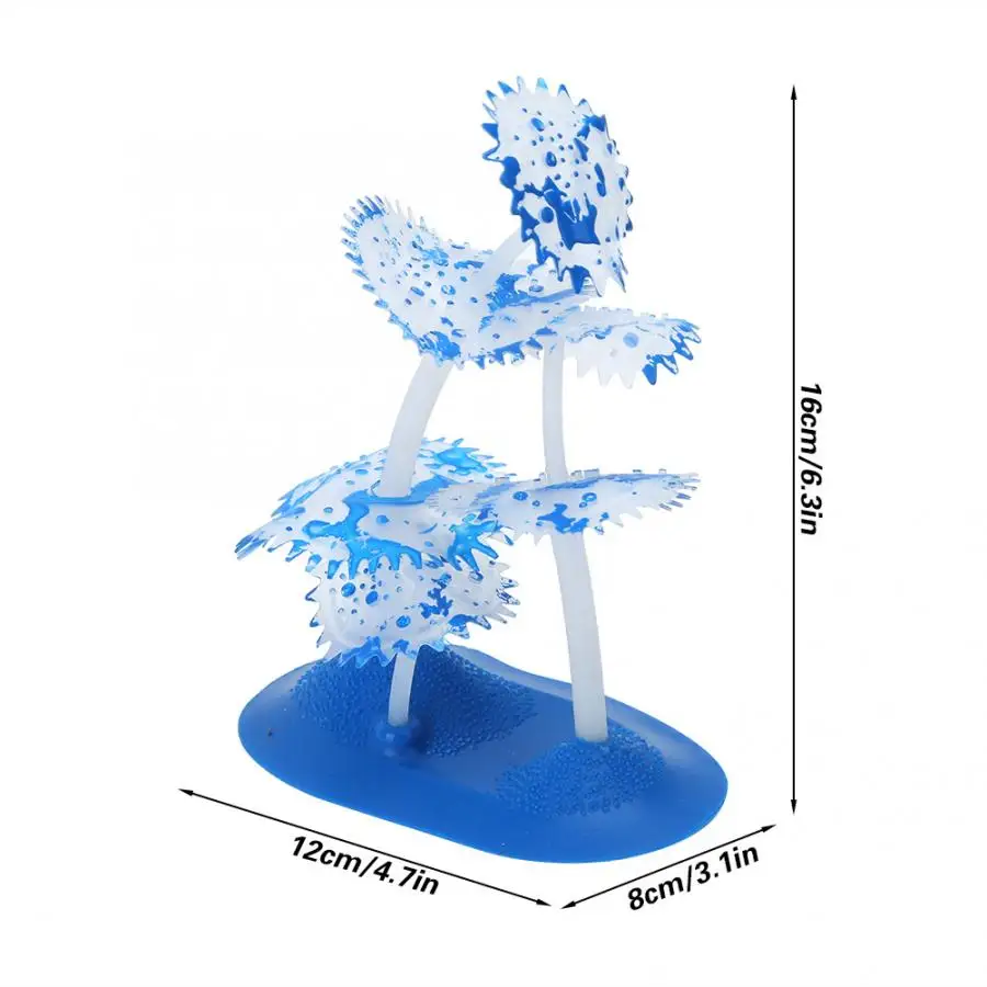 Silicone Simulation Gear Coral Landscaping Decoration for Fish Tank Aquarium Luminous Effect Aquarium Landscaping Decoration