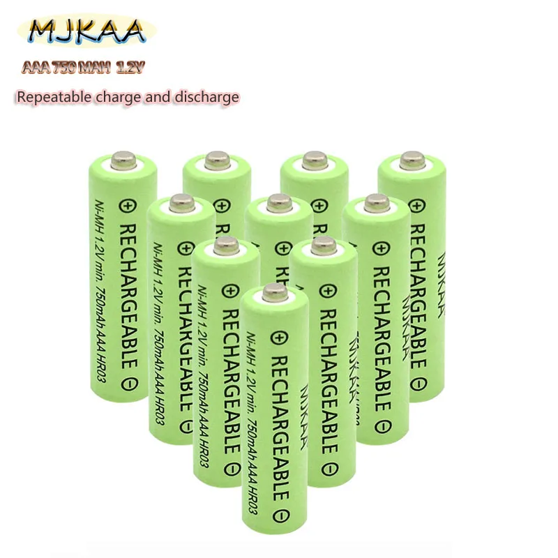 20 PCS/ MJKAA Ni Mh AAa 750 Mah Battery High Power 1.2V aaa