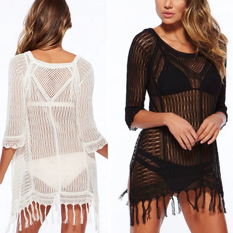 

Sexy Women Bikini Beach Cover-up Swimsuit Mesh Beach Dress Tunic Robe Covers Up Bathing Suit Summer Beach Wear Pareo Swimwear