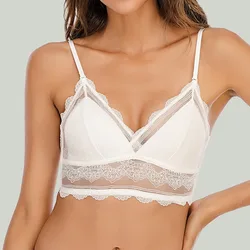 2021NEW Sexy Lace Bra Deep U Backless Bralette Triangular Soft Seamless Underwear Women Low Back Transparent Bras Biustonosz