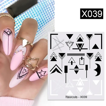

1PC Harunouta Geometry Water Nail Sticker Snake Butterfly Designs Nair Art Transfer Stickers Slider Decals Tip Manicures