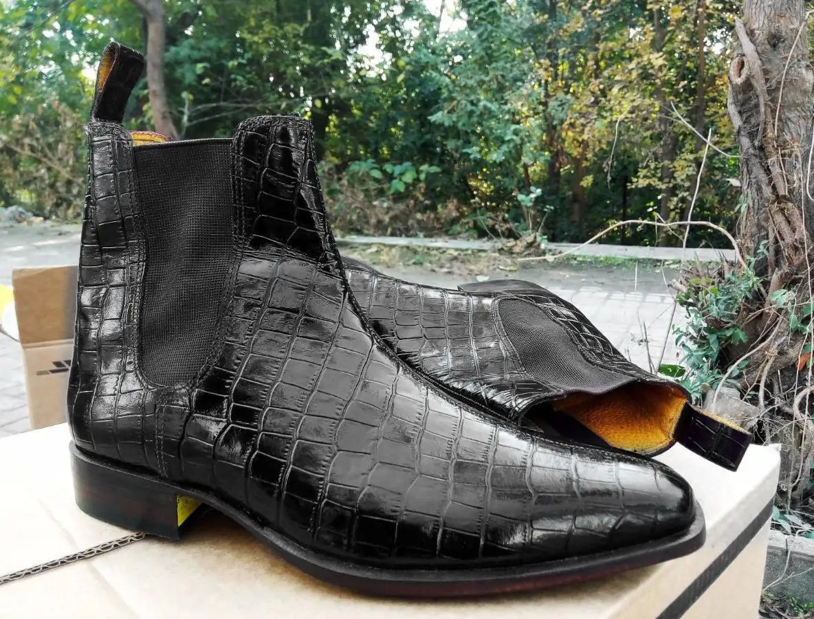 

Men Chelsea Boots Low-heel Slip on Round Toe Ankle Shoes Pu Leather sapatos para hombre zapatos de hombre YK498