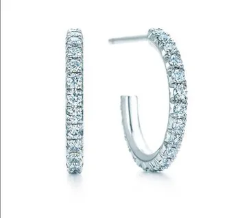 

TSHOU231 Woman 925 Sterling Silver Earrings For Women Small Hoop Earrings Ear Bone Tiny Ear Nose Ring Girl aretes ear hoops