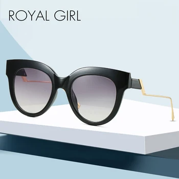 

ROYAL GIRL 2020 New Trendy Round Oversized Women Sunglasses Luxury Brand Personality Unique Design Of Mirror Legs ss551