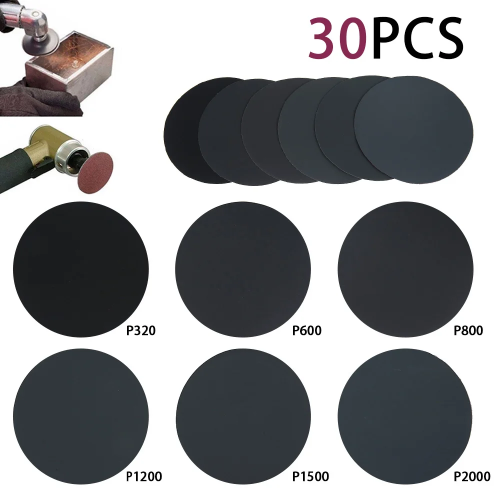 

30pcs 5inch 125mm Round Sandpaper Wet/Dry Sanding Discs Grit 320-2000 Hook and Loop Sanding Pad Polishing Accessories