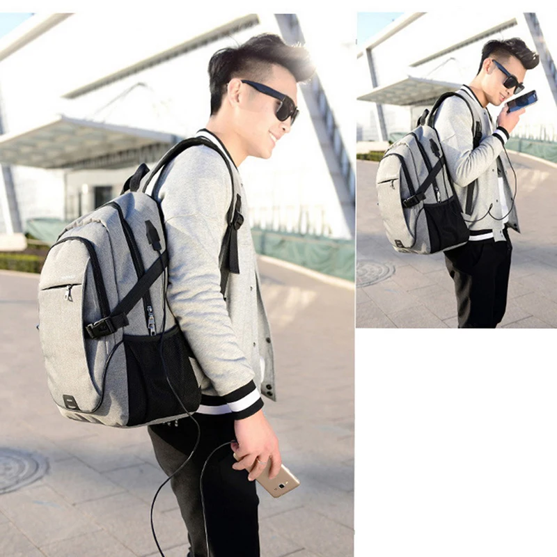 LOOZYKIT Male Backpack Bag Brand 15.6 Inch Laptop Notebook Mochila For Men Waterproof Back Pack Bag School Backpack 32*18*48CM