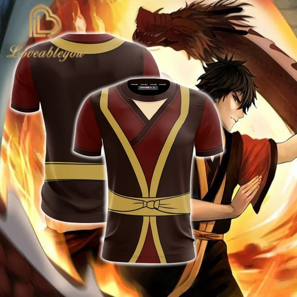 

2020 New Summer Casual Short Sleeve Tops&Tees Avatar The Last Airbender Zuko Cosplay Unisex 3D Streetwear Hop Hommes T-shirt