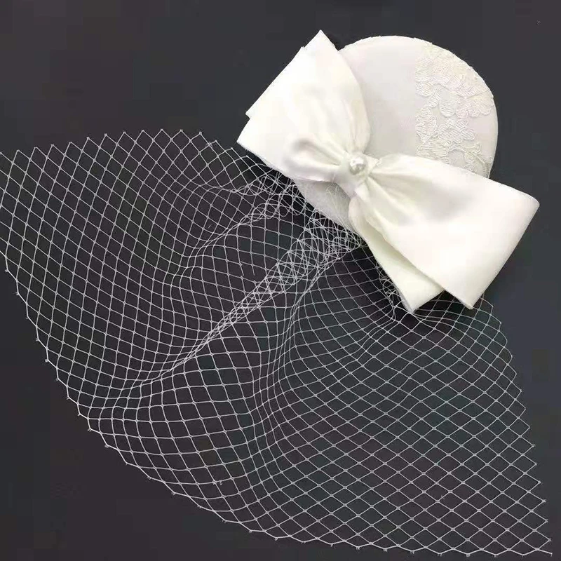 Handmade Fedora Womens Hat Fedoras Dress Fascinator Linen Felt Pillbox Hat Party Headwear Elegant Wedding Bow Veil LM071