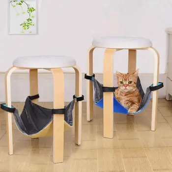 

Multi-functional Cat Kitty Hammock Hanging Bed Pet Cage Mat Canvas Warm Swing Play Bed With Anti Slip Straps