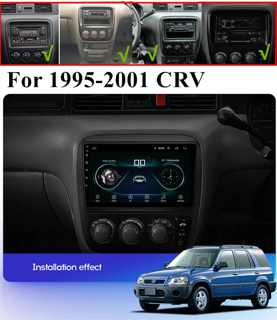 Car Stereo Radio GPS Navigation WIFI Mirror Link FM 9'' Android 10.1 2+32GB For Honda CR-V CRV 1995-2001