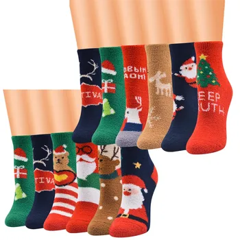

Santa Claus Print Sock Unisex Christmas Vintage Cashmere FashionLong Sock Comfortable Socks Winter Warm kobieta skarpety