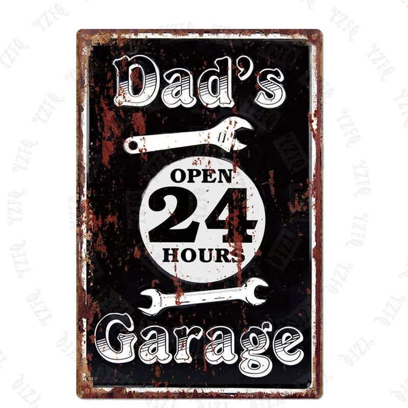Dad's гараж металлический знак мой инструмент мои правила потертый шик настенные бар дома искусство дом на колесах Гараж Декор газа плакат 30X20 см XP-1A - Цвет: XP-81